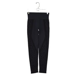 Koral Seamless Leggings Women M Navy Black EUC Leopard High Rise Activewear